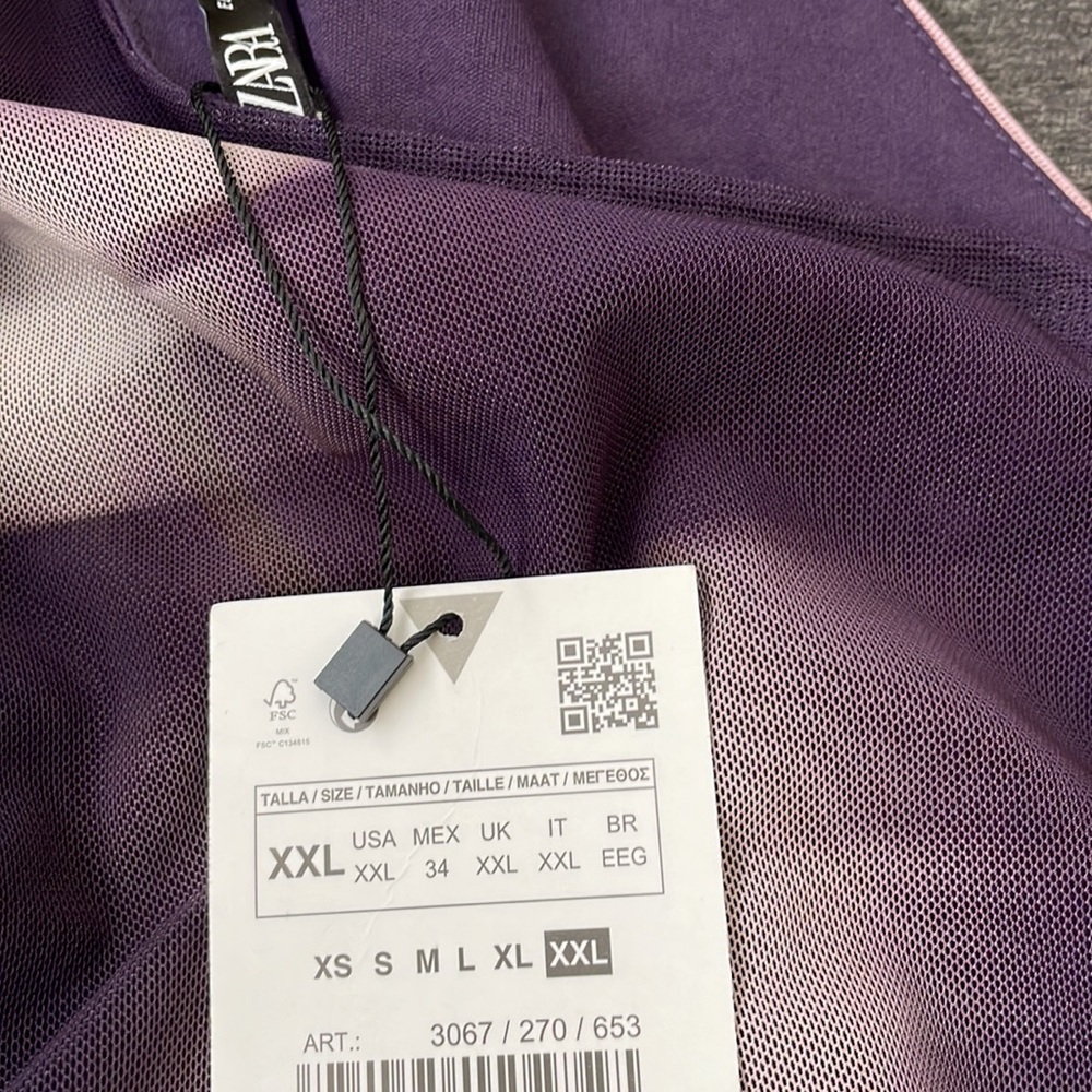 Zara XXL Midi Asymmetrical Dress Lilac Color - Picture 9 of 10